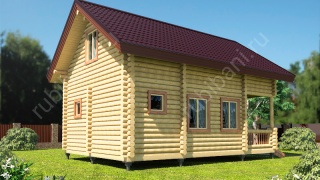 Баня из оцилиндрованного бревна 6×8 (ББ-43), 96 м²