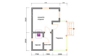 Баня из бруса 6×5 (Б-125), 28 м²