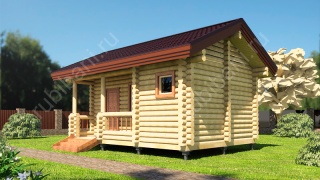 Баня из оцилиндрованного бревна 4.5×6 м (ББ-46), 27 м²