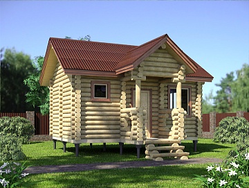 Баня из бревна 4×5.5 (ББ-6), 22 м²
