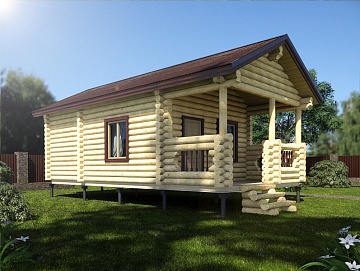 Баня из бревна 4.5×8.5 (ББ-17), 38.25 м²