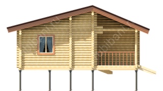 Баня из оцилиндрованного бревна 8.5×9 (ББ-40), 67 м²