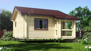 Баня из бревна 6×6 (ББ-14), 36 м²