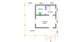 Баня из бруса 6×6 (Б82), 36 м²