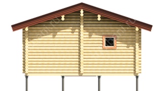 Баня из оцилиндрованного бревна 6×7 (ББ-42), 42 м²