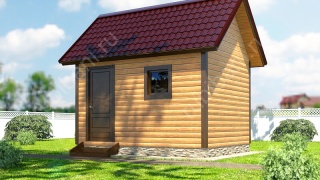 Баня из бруса 3×4 (Б-4), 12 м²