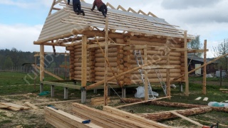 Баня 6×6 с террасой, 48 м²