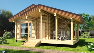 Баня из оцилиндрованного бревна 6×9 (ББ-49), 60 м²