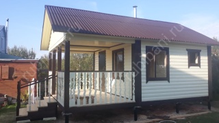 Баня из бруса 6×4 с террасой (Б-5), 24 м²