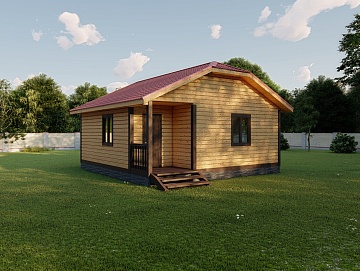 Баня из профбруса 7×7 (Б90), 49 м²