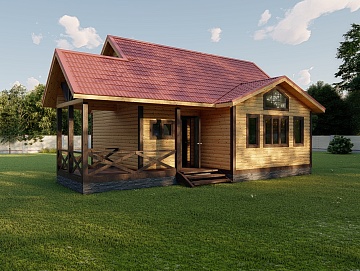 Баня из бруса 7×8 (Б107), 60 м²