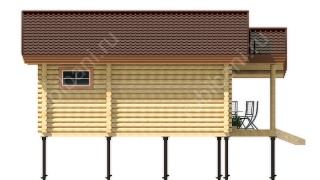 Баня из оцилиндрованного бревна 6×9 (ББ-49), 60 м²
