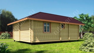 Баня из бревна 6.5×9 (ББ-50), 60 м²