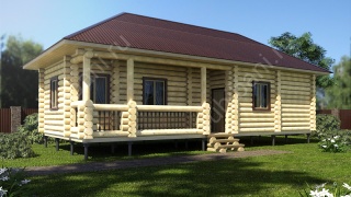 Баня из бревна 5.5×12.2 (ББ-16), 67.1 м²