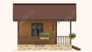 Баня из бруса 5.5×7 (Б-69), 38 м²