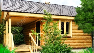 Баня 6×6 с террасой, 48 м²