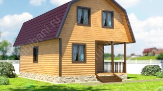 Баня из бруса 6×9 с мансардой (Б-24), 54 м²