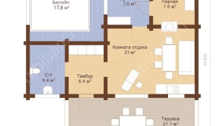 Баня из бревна 10×10 (ББ-51), 100 м²