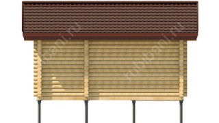 Баня из оцилиндрованного бревна 4.5×6 м (ББ-46), 27 м²
