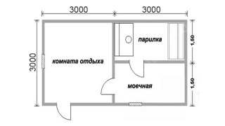 Баня из бруса 3×6 (Б-10), 18 м²