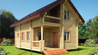 Баня из оцилиндрованного бревна 6×8 (ББ-43), 96 м²