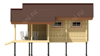 Баня из оцилиндрованного бревна 6×9 (ББ-49), 60 м²