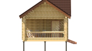 Баня из оцилиндрованного бревна 5×11 (ББ-52), 55 м²