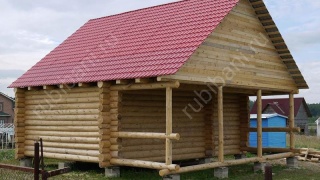 Баня 6×4 с террасой, 24 м²