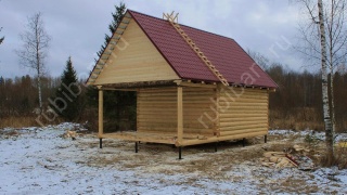 Баня 6×5 с террасой, 42 м²