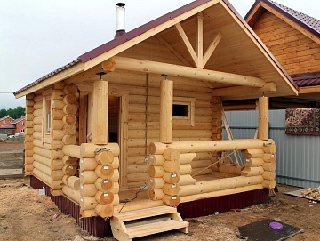 Баня 5×4 с террасой, 20 м²