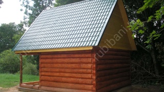 Баня 5×3 с террасой и мансардой, 25 м²