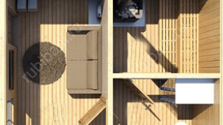 Баня 4×3 с террасой, 20 м²