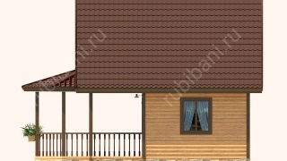 Баня из бруса 6×8 с террасой (Б-67), 68 м²