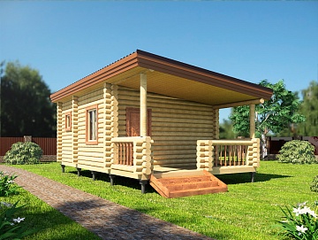 Баня из оцилиндрованного бревна 5×8 (ББ-41), 40 м²