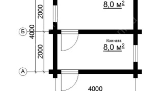Дом 4×4 м в лапу, 16 м²