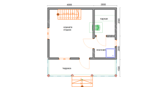 Баня из бруса 6×6 (Б-120), 60 м²