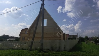 Баня из бруса 6×4 с террасой и балконом (Б-3), 24 м²