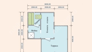Баня из бруса 6×6 (Б-70), 28 м²