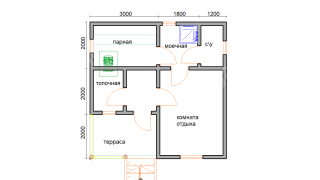 Баня из бруса 6×6 (Б81), 36 м²