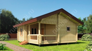 Баня из оцилиндрованного бревна 7×8 м (ББ-48), 48 м²