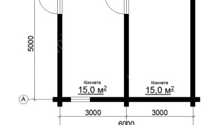 Дом 6×5 м в лапу, 30 м²