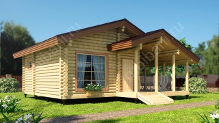 Баня из оцилиндрованного бревна 6×9 (ББ-49), 60 м²