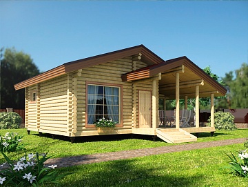 Баня из оцилиндрованного бревна 6×9 (ББ-49), 60 м²