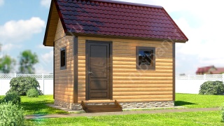 Баня из бруса 3×4 (Б-4), 12 м²