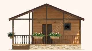Баня из бруса 5.5×7 (Б-69), 38 м²