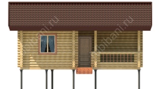 Баня из оцилиндрованного бревна 7×8 м (ББ-48), 48 м²