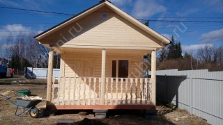 Баня из бруса 6×4 с террасой (Б-5), 24 м²