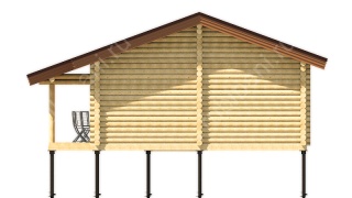 Баня из оцилиндрованного бревна 6×9 (ББ-49), 60 м²