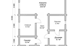 Баня из бревна 7.5×9 (ББ-20), 67.5 м²