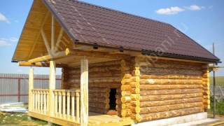 Баня 5×4 с террасой, 20 м²